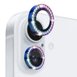 For iPhone 16 / 16 Plus NORTHJO Rhinestone Camera Lens Protector Tempered Glass Metal Ring Film(Colorful) - iPhone 16 Tempered Glass by NORTHJO | Online Shopping South Africa | PMC TechLife | Buy Now Pay Later Mobicred