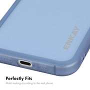 For iPhone 16 Plus ENKAY Hat-Prince Translucent Matte TPU Phone Case with Lens Film(Blue)