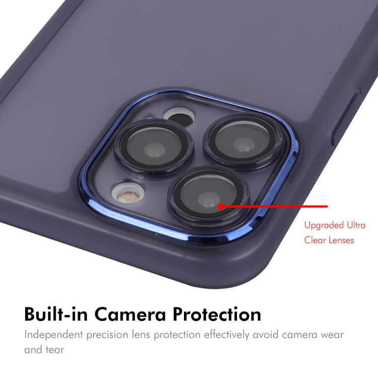 For iPhone 16 Pro Max ENKAY Hat-Prince Translucent Matte TPU Phone Case with Lens Film(Blue)