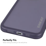 For iPhone 16 Pro Max ENKAY Hat-Prince Translucent Matte TPU Phone Case with Lens Film(Blue)