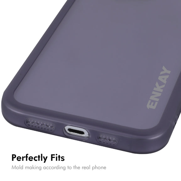 For iPhone 16 Pro Max ENKAY Hat-Prince Translucent Matte TPU Phone Case with Lens Film(Blue)