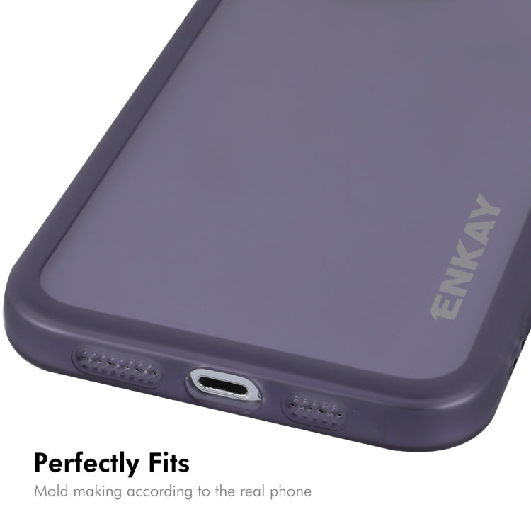 For iPhone 16 Pro Max ENKAY Hat-Prince Translucent Matte TPU Phone Case with Lens Film(Blue)