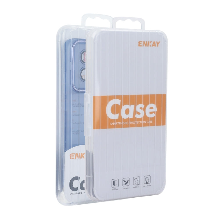 For iPhone 16 Plus ENKAY Hat-Prince Translucent Matte TPU Phone Case with Lens Film(Blue)