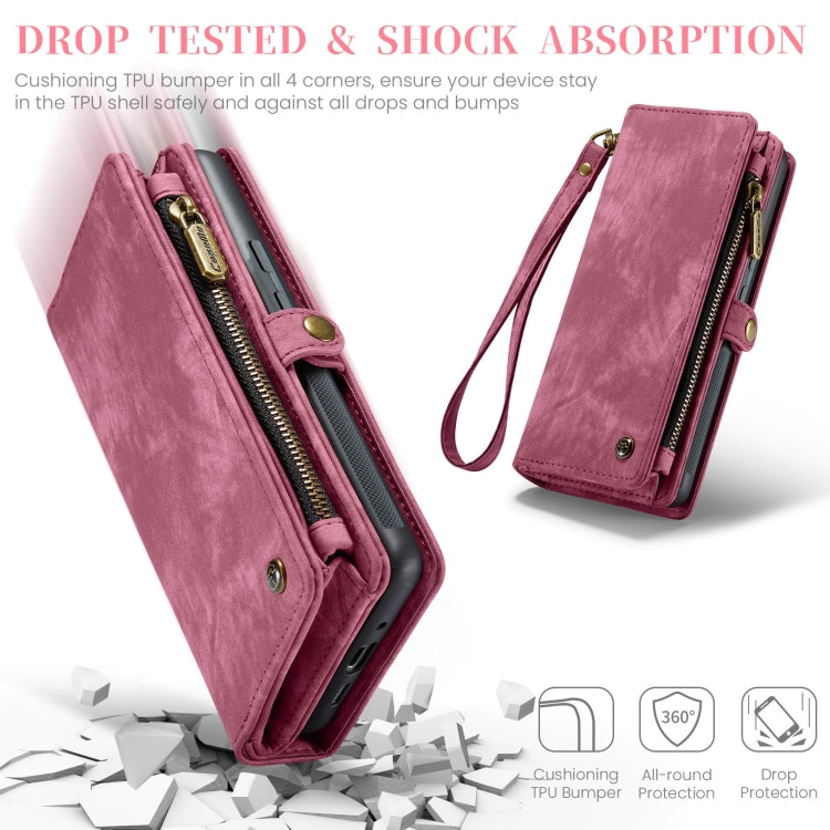 For Google Pixel 9 / 9 Pro CaseMe 008 Detachable Multifunctional Leather Phone Case(Wine Red)