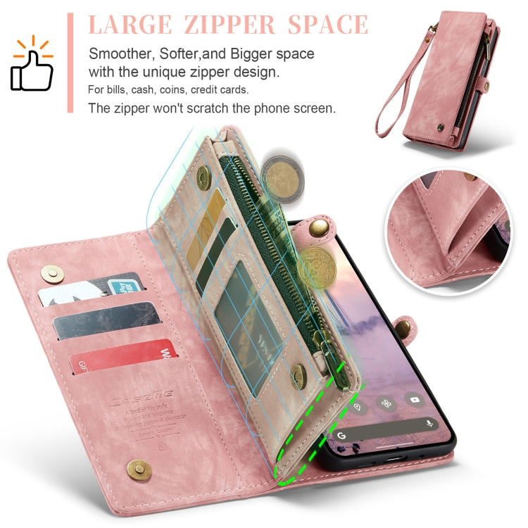 For Google Pixel 9 / 9 Pro CaseMe 008 Detachable Multifunctional Leather Phone Case(Pink)