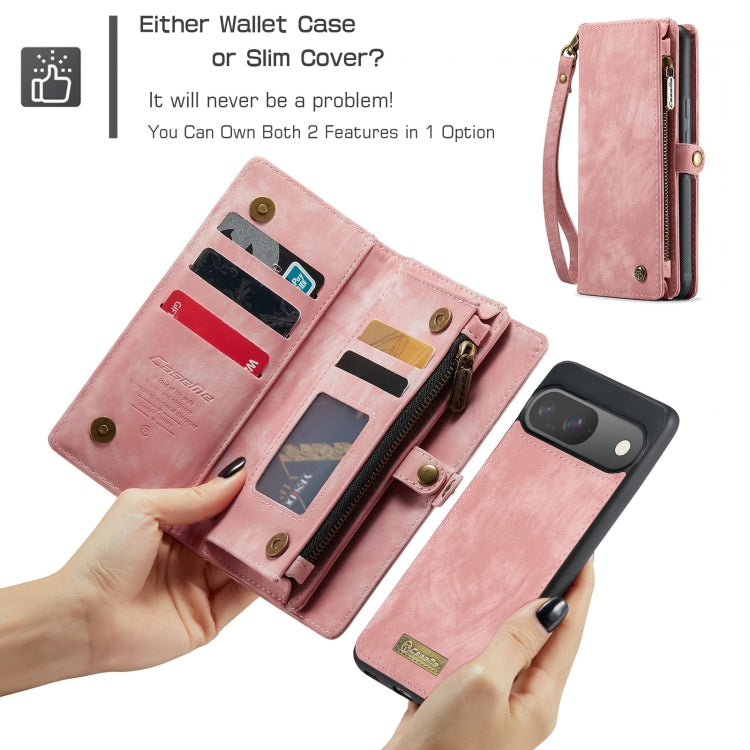 For Google Pixel 9 / 9 Pro CaseMe 008 Detachable Multifunctional Leather Phone Case(Pink)