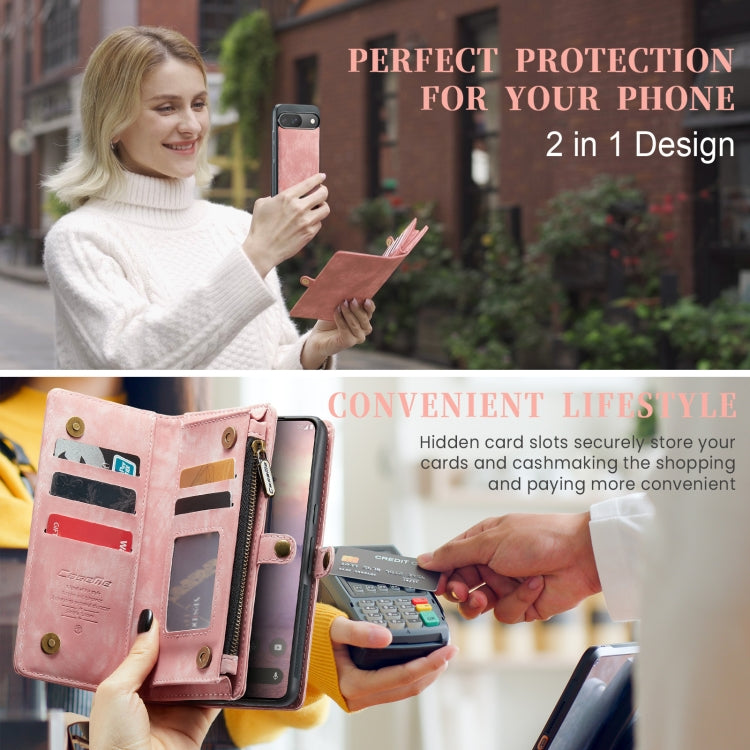 For Google Pixel 9 / 9 Pro CaseMe 008 Detachable Multifunctional Leather Phone Case(Pink)