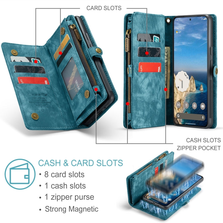 For Google Pixel 9 Pro XL CaseMe 008 Detachable Multifunctional Leather Phone Case(Blue)