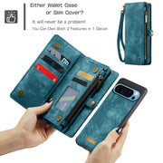 For Google Pixel 9 Pro XL CaseMe 008 Detachable Multifunctional Leather Phone Case(Blue)