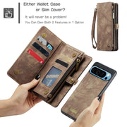 For Google Pixel 9 Pro XL CaseMe 008 Detachable Multifunctional Leather Phone Case(Brown)
