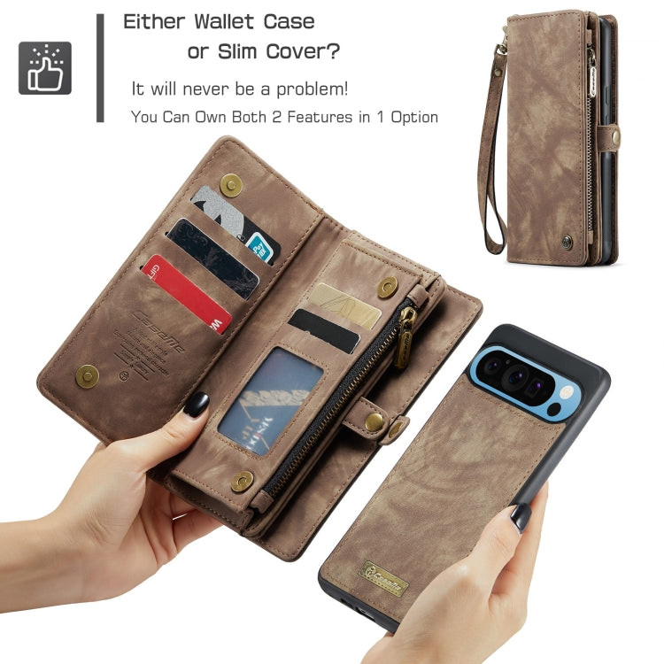 For Google Pixel 9 Pro XL CaseMe 008 Detachable Multifunctional Leather Phone Case(Brown)