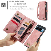 For Google Pixel 9 Pro XL CaseMe 008 Detachable Multifunctional Leather Phone Case(Pink)