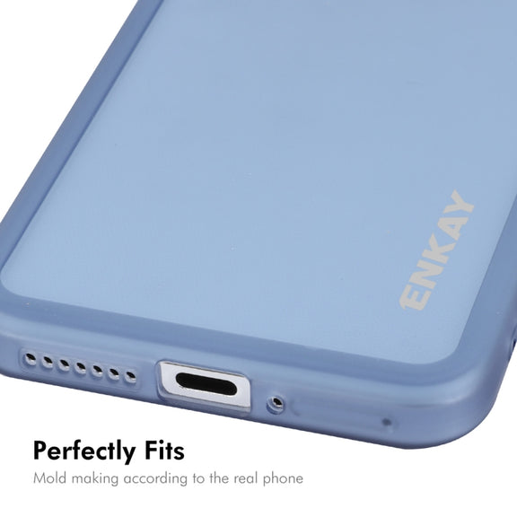 For Xiaomi 14 ENKAY Hat-Prince Translucent Matte TPU Phone Case with Lens Film(Blue)