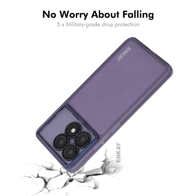 For Redmi K70 Ultra ENKAY Hat-Prince Translucent Matte TPU Phone Case with Lens Film(Blue)