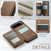 For Google Pixel 9 Pro XL CaseMe C22 Card Slots Holder RFID Anti-theft Phone Case(Brown)