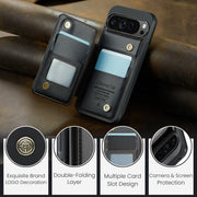 For Google Pixel 9 Pro XL CaseMe C22 Card Slots Holder RFID Anti-theft Phone Case(Black)