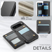 For Google Pixel 9 Pro XL CaseMe C22 Card Slots Holder RFID Anti-theft Phone Case(Black)