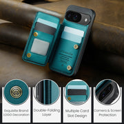 For Google Pixel 9 / 9 Pro CaseMe C22 Card Slots Holder RFID Anti-theft Phone Case(Green)
