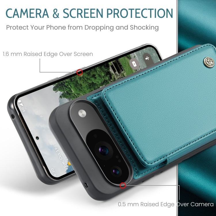 For Google Pixel 9 / 9 Pro CaseMe C22 Card Slots Holder RFID Anti-theft Phone Case(Green)