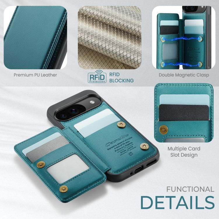 For Google Pixel 9 / 9 Pro CaseMe C22 Card Slots Holder RFID Anti-theft Phone Case(Green)