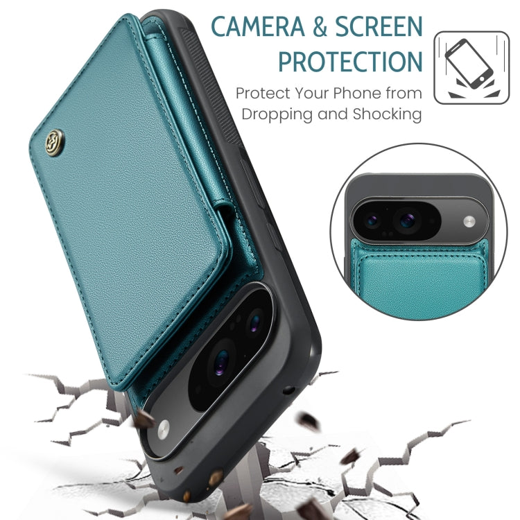For Google Pixel 9 / 9 Pro CaseMe C22 Card Slots Holder RFID Anti-theft Phone Case(Green)
