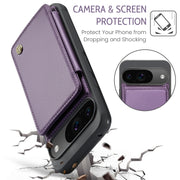 For Google Pixel 9 / 9 Pro CaseMe C22 Card Slots Holder RFID Anti-theft Phone Case(Purple)