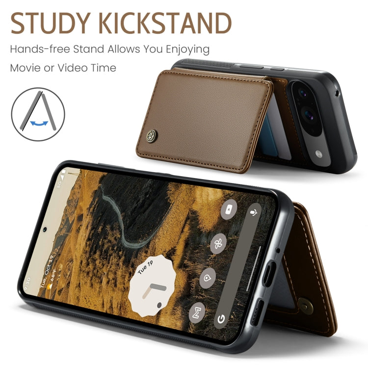 For Google Pixel 9 / 9 Pro CaseMe C22 Card Slots Holder RFID Anti-theft Phone Case(Brown)