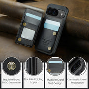 For Google Pixel 9 / 9 Pro CaseMe C22 Card Slots Holder RFID Anti-theft Phone Case(Black)