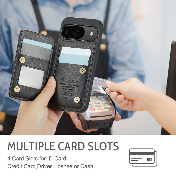 For Google Pixel 9 / 9 Pro CaseMe C22 Card Slots Holder RFID Anti-theft Phone Case(Black)