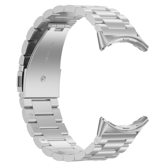 For Google Pixel Watch 3 41mm Three Beads Stainless Steel Metal Watch Band(Silver)