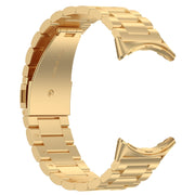 For Google Pixel Watch 3 45mm Three Beads Stainless Steel Metal Watch Band(Gold)