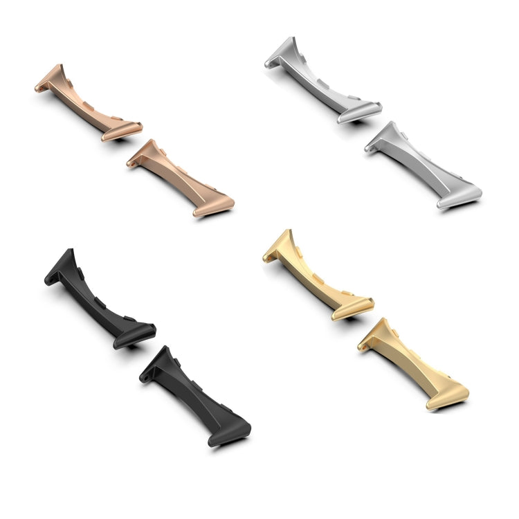 For Google Pixel Watch 3 41mm 1 Pair Stainless Steel Metal Watch Band Connector(Black)