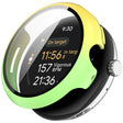 For Google Pixel Watch 3 41mm PC + Tempered Film Integrated Watch Protective Case(Yellow+Green) - Watch Cases by PMC TechLife | Online Shopping South Africa | PMC TechLife | Buy Now Pay Later Mobicred