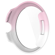 For Google Pixel Watch 3 41mm PC + Tempered Film Integrated Watch Protective Case(Pink+White)