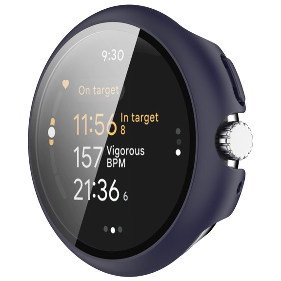 For Google Pixel Watch 3 41mm PC + Tempered Film Integrated Watch Protective Case(Midnight Blue)
