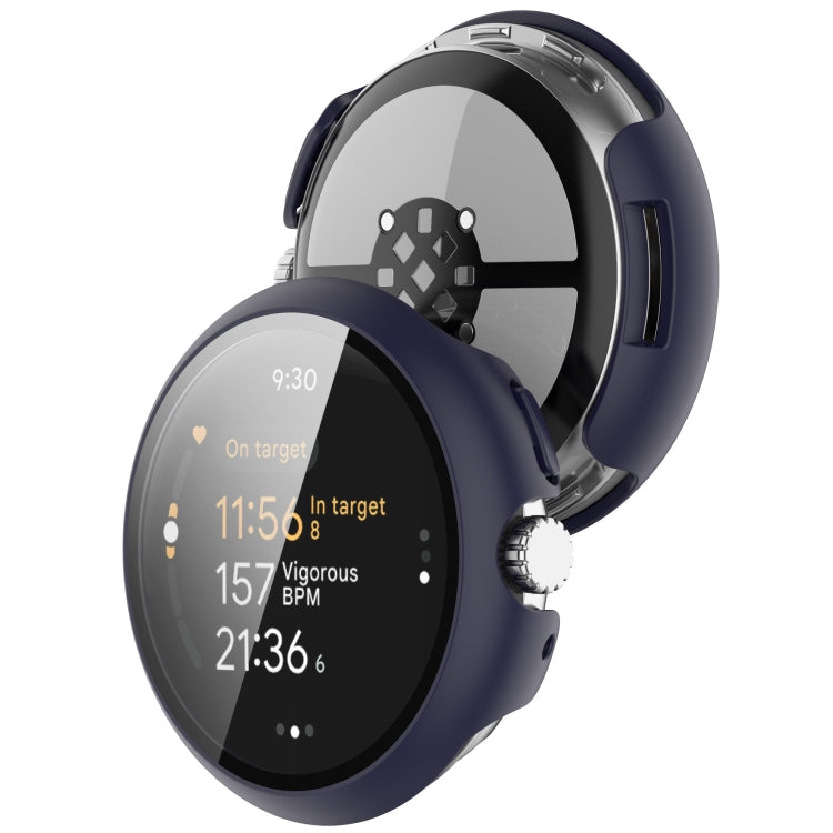 For Google Pixel Watch 3 41mm PC + Tempered Film Integrated Watch Protective Case(Midnight Blue)