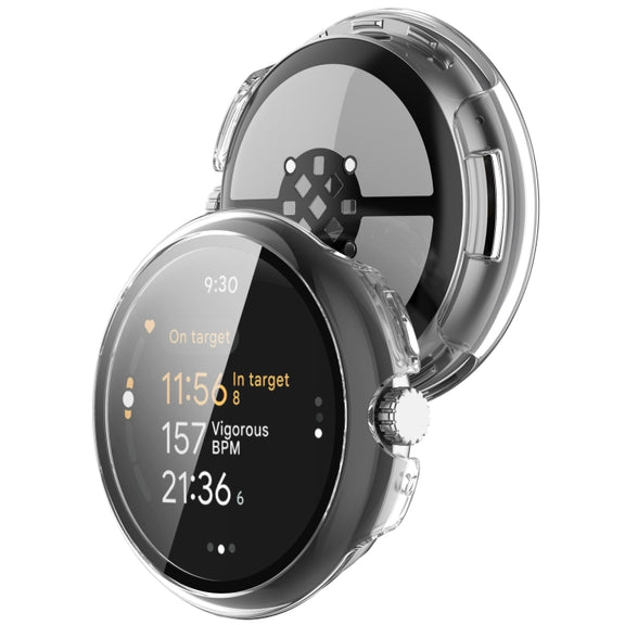 For Google Pixel Watch 3 41mm PC + Tempered Film Integrated Watch Protective Case(Transparent)