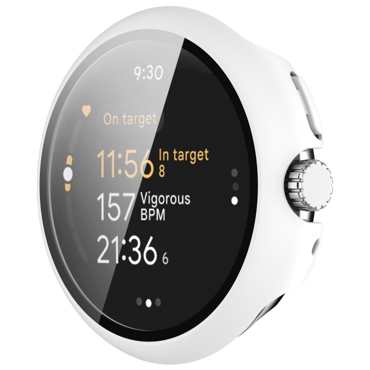For Google Pixel Watch 3 41mm PC + Tempered Film Integrated Watch Protective Case(White)