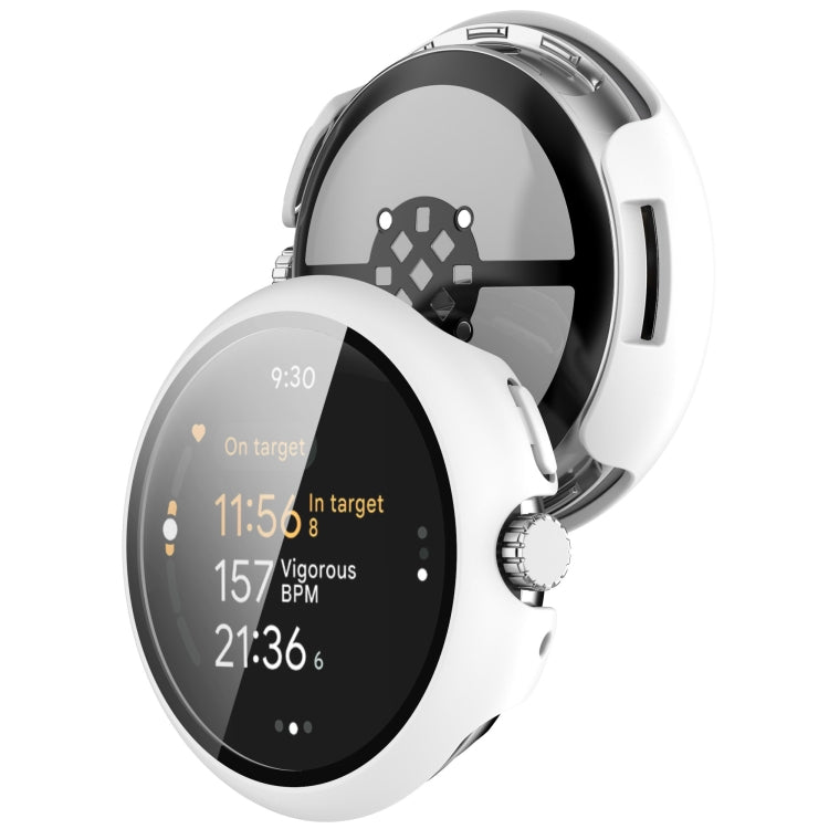 For Google Pixel Watch 3 41mm PC + Tempered Film Integrated Watch Protective Case(White)