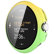 For Google Pixel Watch 3 45mm PC + Tempered Film Integrated Watch Protective Case(Yellow+Green)