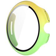 For Google Pixel Watch 3 45mm PC + Tempered Film Integrated Watch Protective Case(Yellow+Green)