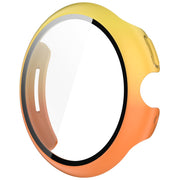 For Google Pixel Watch 3 45mm PC + Tempered Film Integrated Watch Protective Case(Yellow+Orange)
