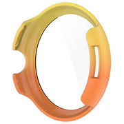 For Google Pixel Watch 3 45mm PC + Tempered Film Integrated Watch Protective Case(Yellow+Orange)