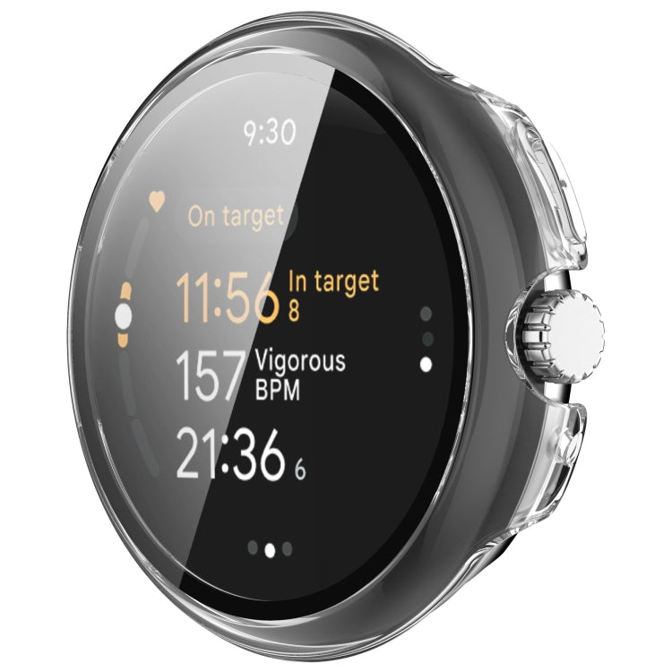 For Google Pixel Watch 3 45mm PC + Tempered Film Integrated Watch Protective Case(Transparent)