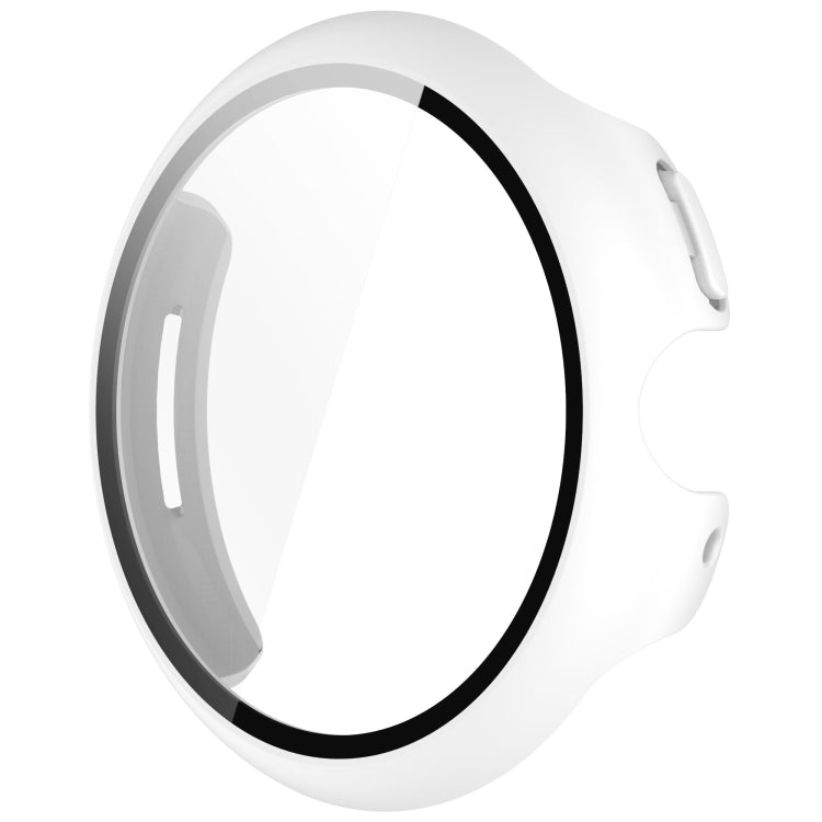 For Google Pixel Watch 3 45mm PC + Tempered Film Integrated Watch Protective Case(White)