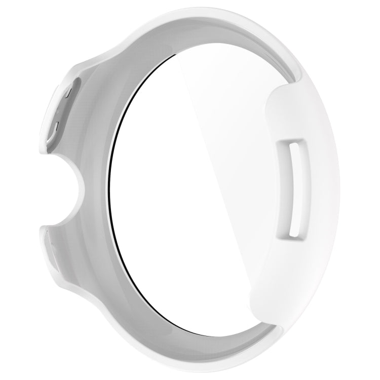 For Google Pixel Watch 3 45mm PC + Tempered Film Integrated Watch Protective Case(White)
