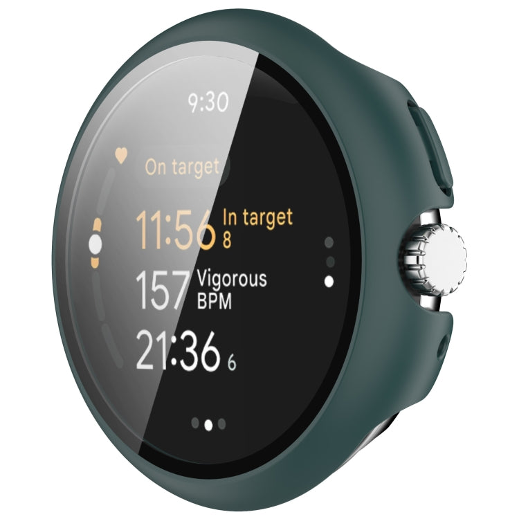 For Google Pixel Watch 3 45mm PC + Tempered Film Integrated Watch Protective Case(Green)