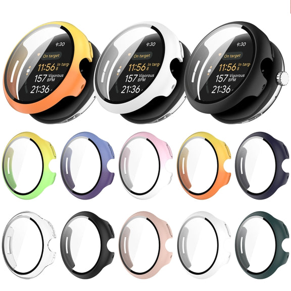 For Google Pixel Watch 3 41mm PC + Tempered Film Integrated Watch Protective Case(Green)