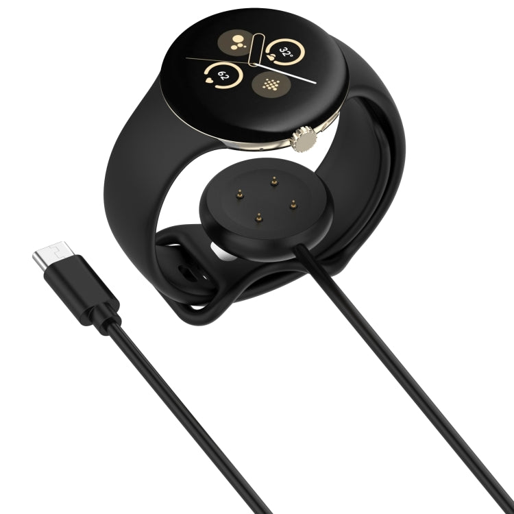 For Google Pixel Watch 3 41 / 45mm USB-C / Type-C Interface Smart Watch Charging Cable, Length: 1m(Black)
