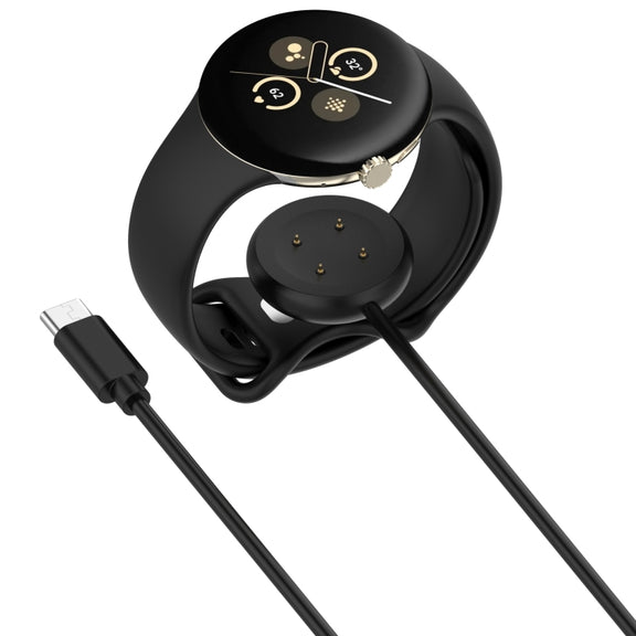 For Google Pixel Watch 3 41 / 45mm USB-C / Type-C Interface Smart Watch Charging Cable, Length: 1m(Black)